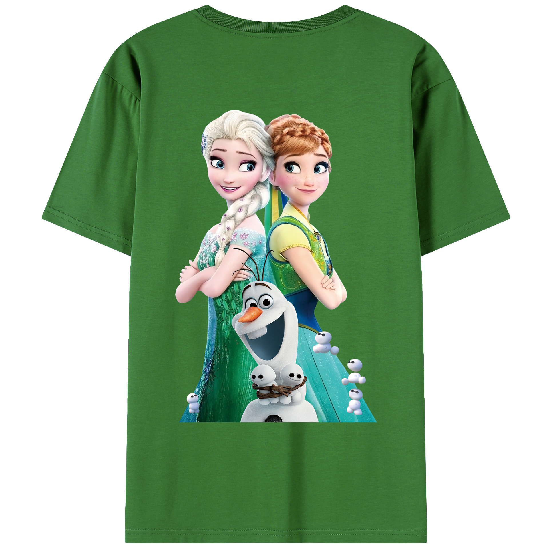 （画像用） アナと雪の女王 アンナ エルサ Frozen Anna Elsa レディース半袖Tシャツ(バックプリント)